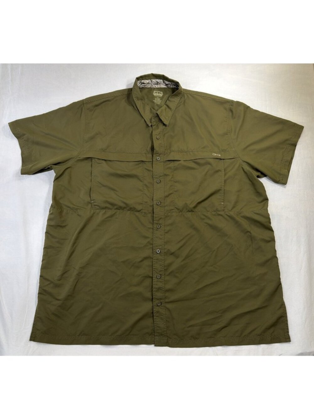 Men's Green 4X GameGuard Outdoors Fishing Shirt Short Sleeve Vented Back